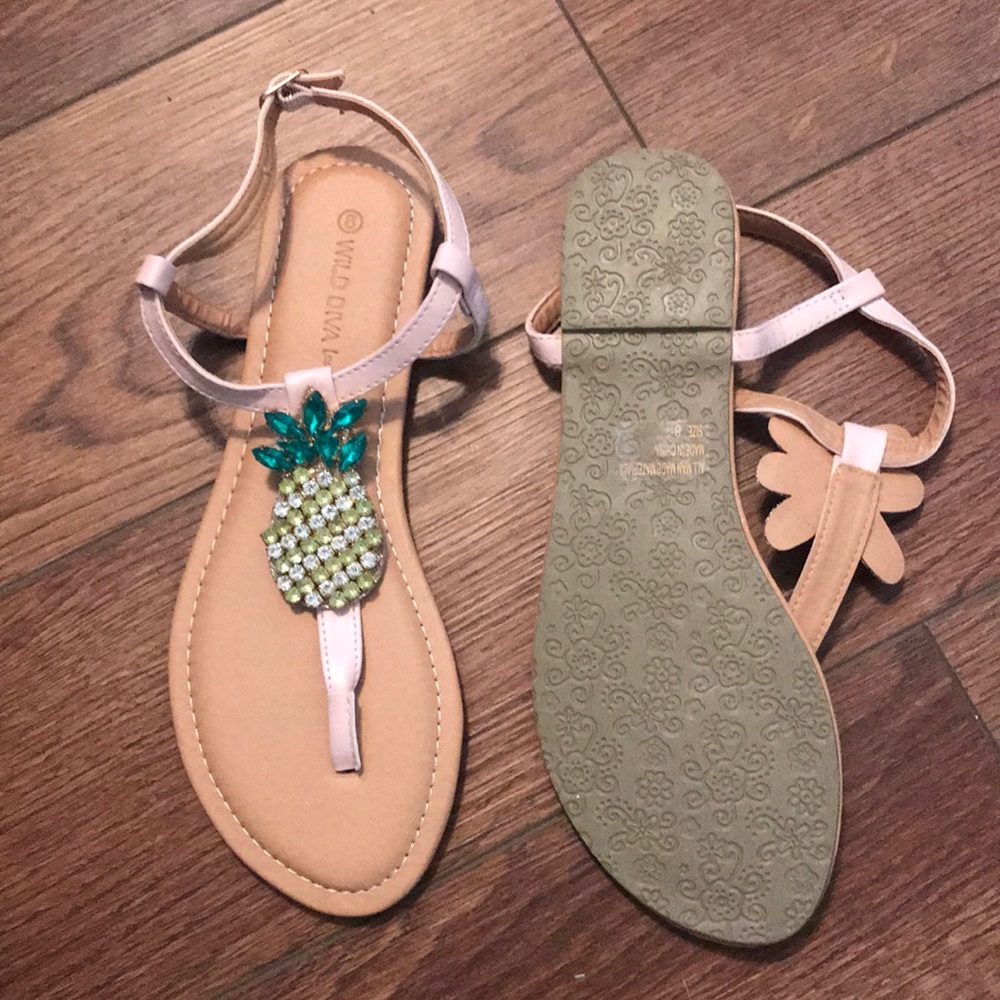 Pineapple Palm Tree Sandals 🍍 🌴